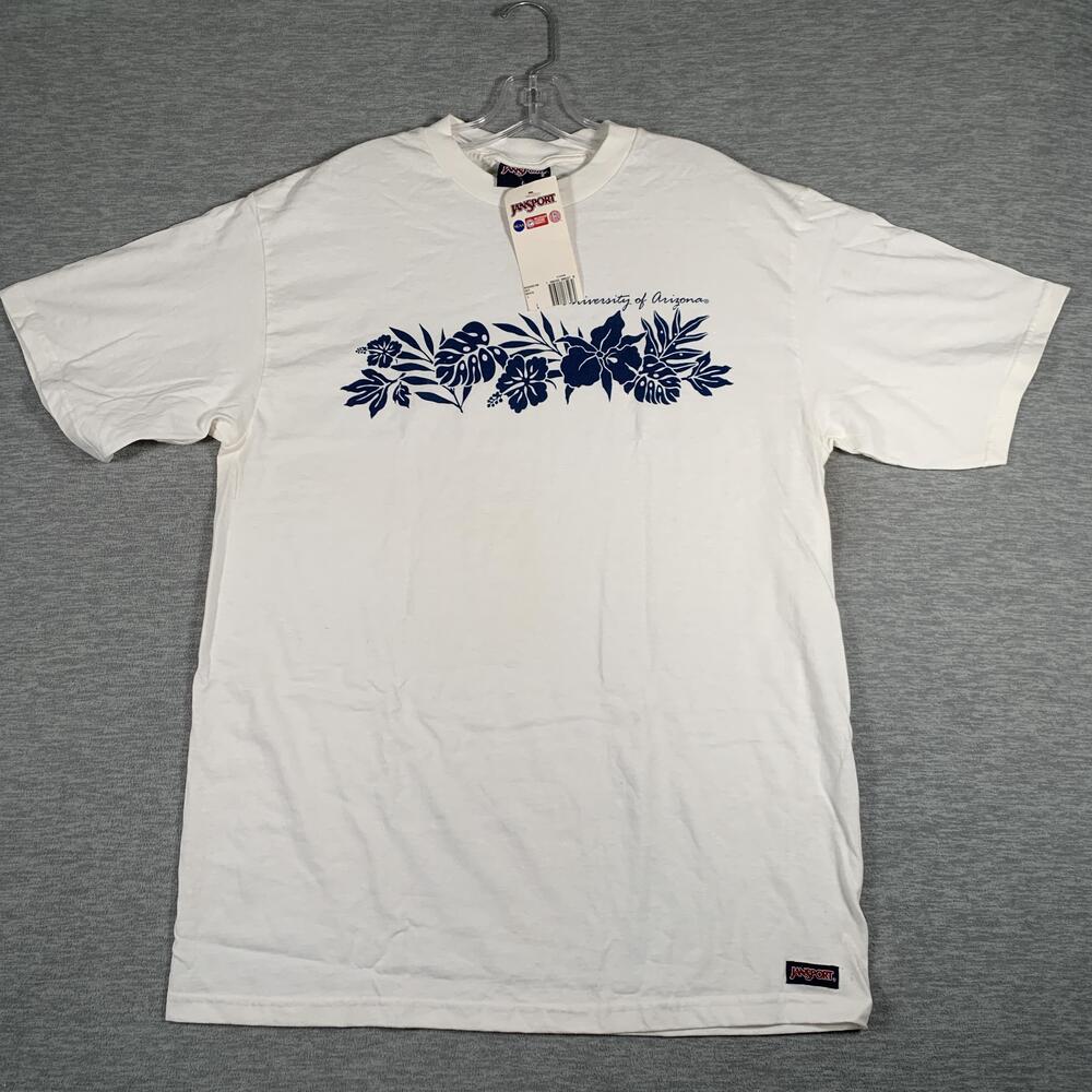 University Of Arizona Shirt Mens Large White Floral Graphic JanSport NCAA Tee